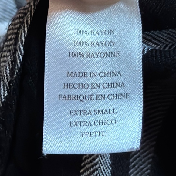 Rails Hunter Black White Plaid Button-Up Shirt Women XS Soft Easy Loose Comfy - Picture 10 of 12